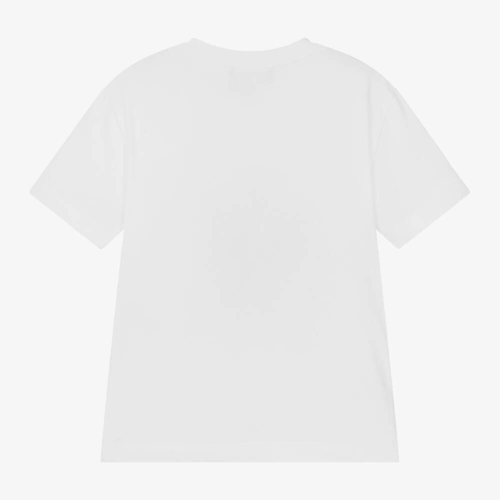 Emporio Armani-Girls Glittery Eagle White Top | Childrensalon Outlet