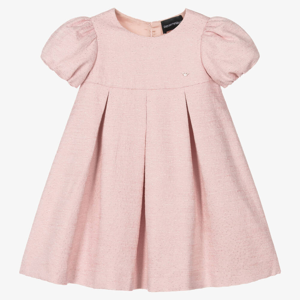 Emporio Armani - Girls Glittery Pink Chenille Dress | Childrensalon