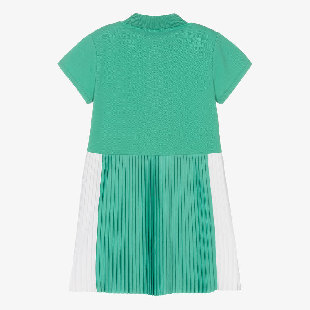 Emporio Armani-Girls Green Cotton Polo Dress | Childrensalon Outlet