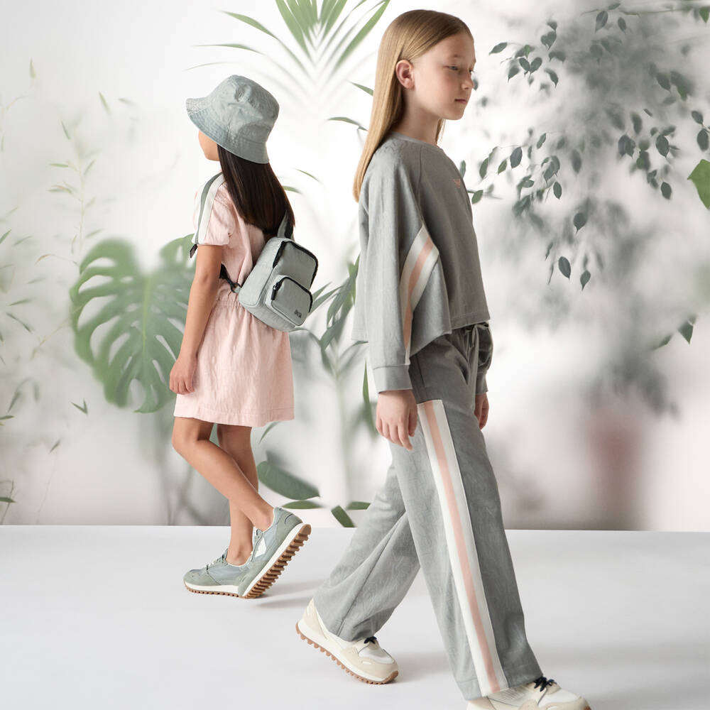 إEmporio Armani-جوغرز قطن جيرسي جاكارد لون أخضر للبنات | Childrensalon Outlet