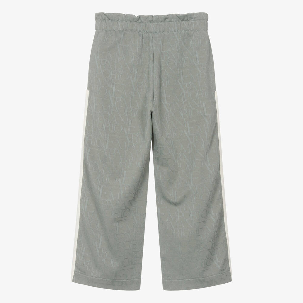 إEmporio Armani-جوغرز قطن جيرسي جاكارد لون أخضر للبنات | Childrensalon Outlet