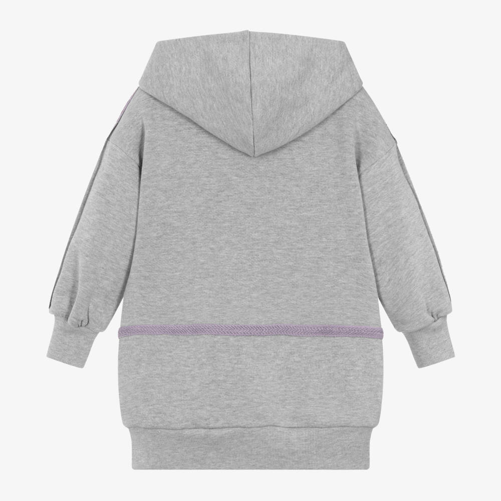 Emporio Armani-Girls Grey Hoodie Sweatshirt Dress | Childrensalon Outlet