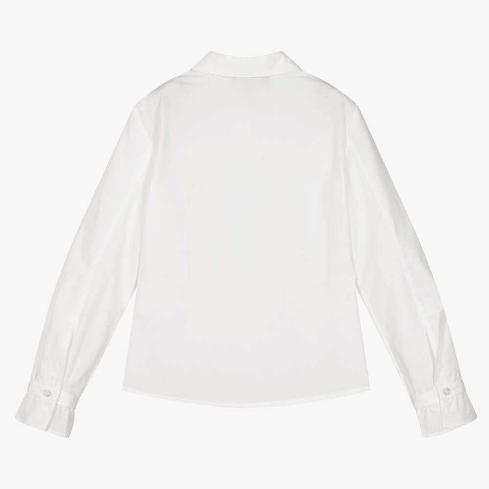 Emporio Armani-بلوز قطن لون عاجي للبنات | Childrensalon Outlet