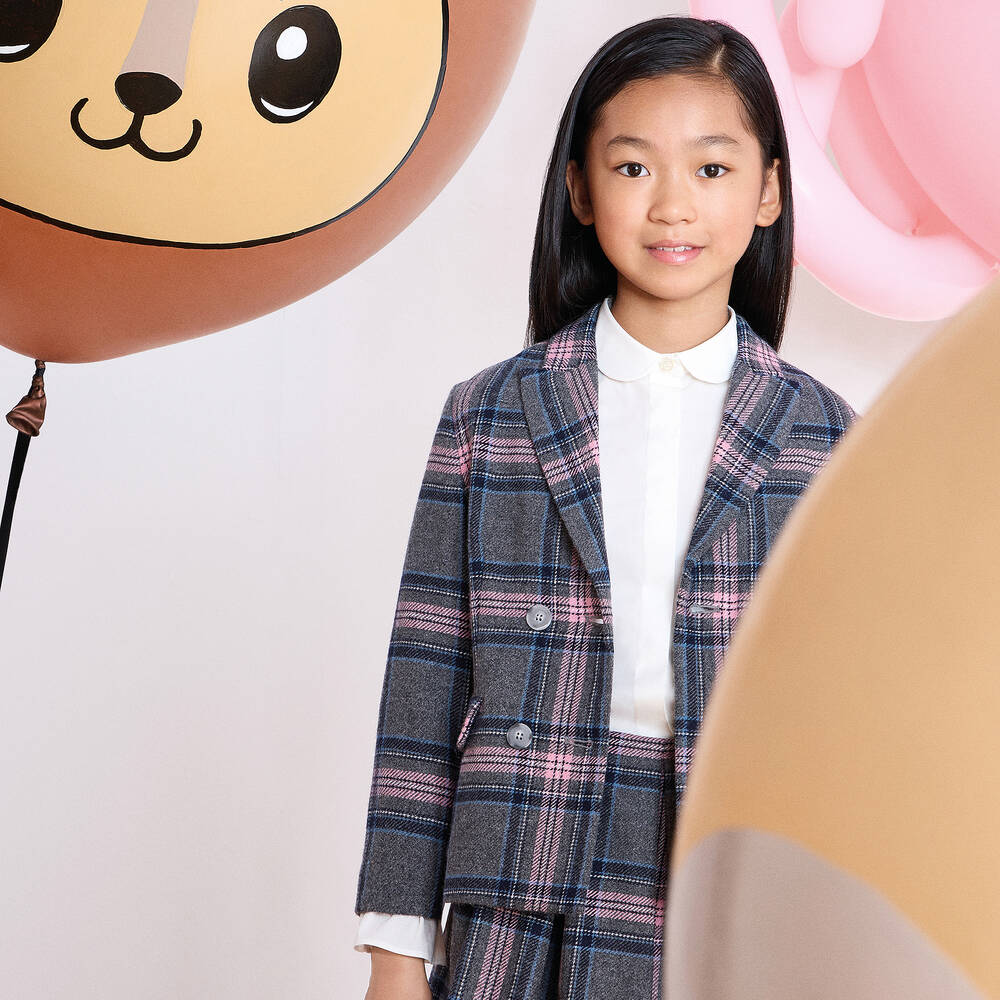 Emporio Armani-بلوز قطن لون عاجي للبنات | Childrensalon Outlet