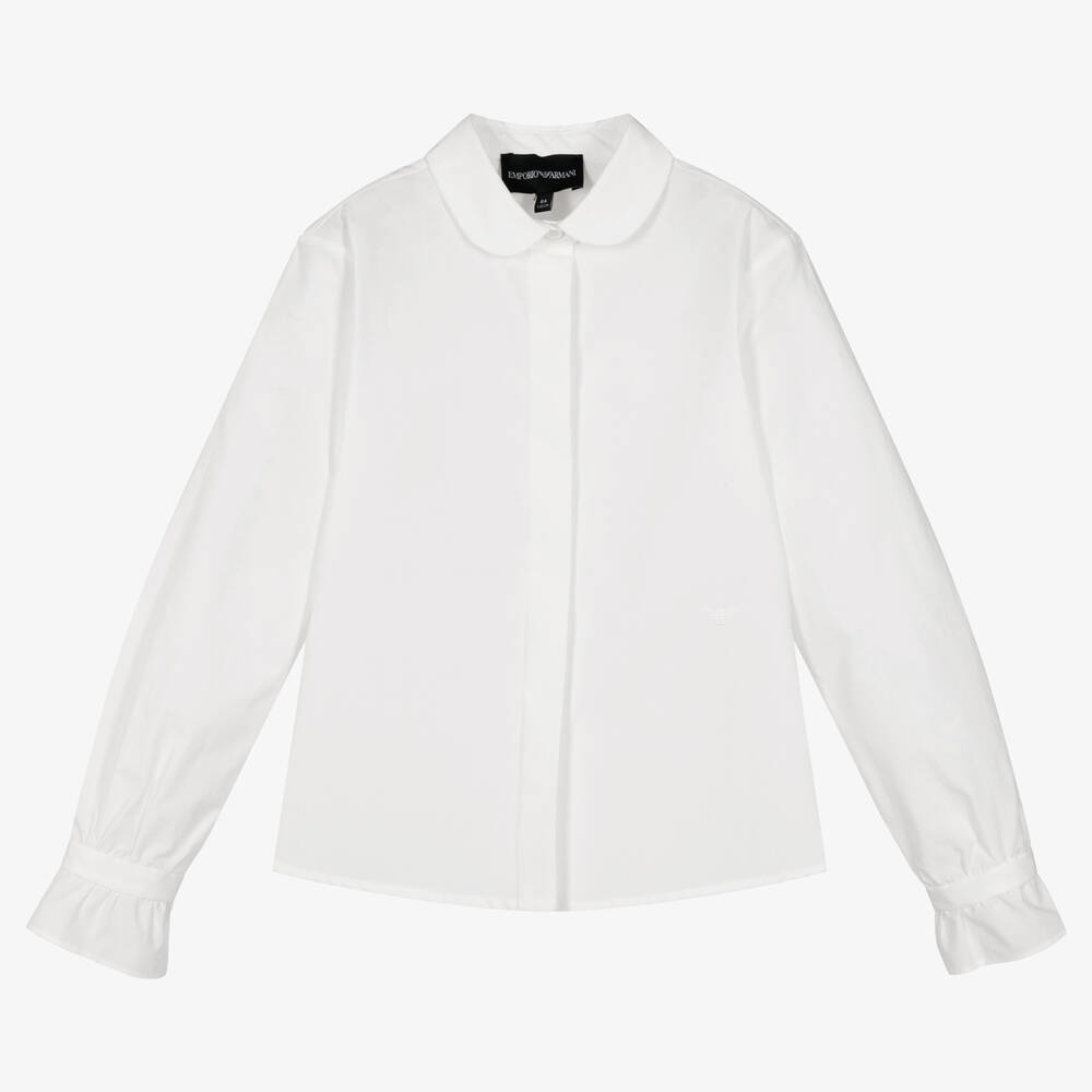 Emporio Armani - Кремовая хлопковая блузка | Childrensalon