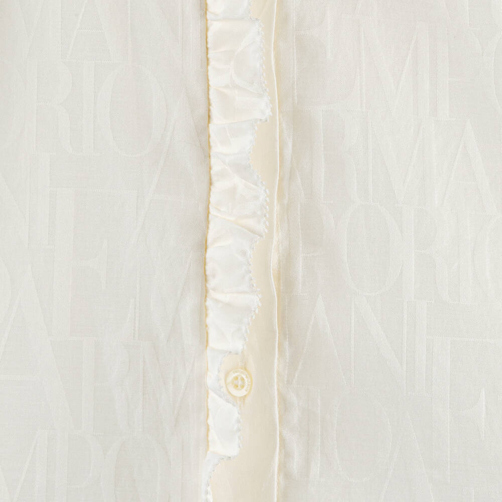 Emporio Armani-Girls Ivory Cotton Jacquard Blouse | Childrensalon Outlet