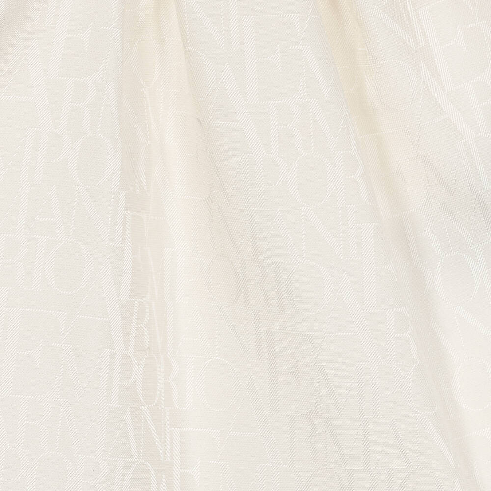Emporio Armani-Girls Ivory Jacquard Monogram Dress | Childrensalon Outlet
