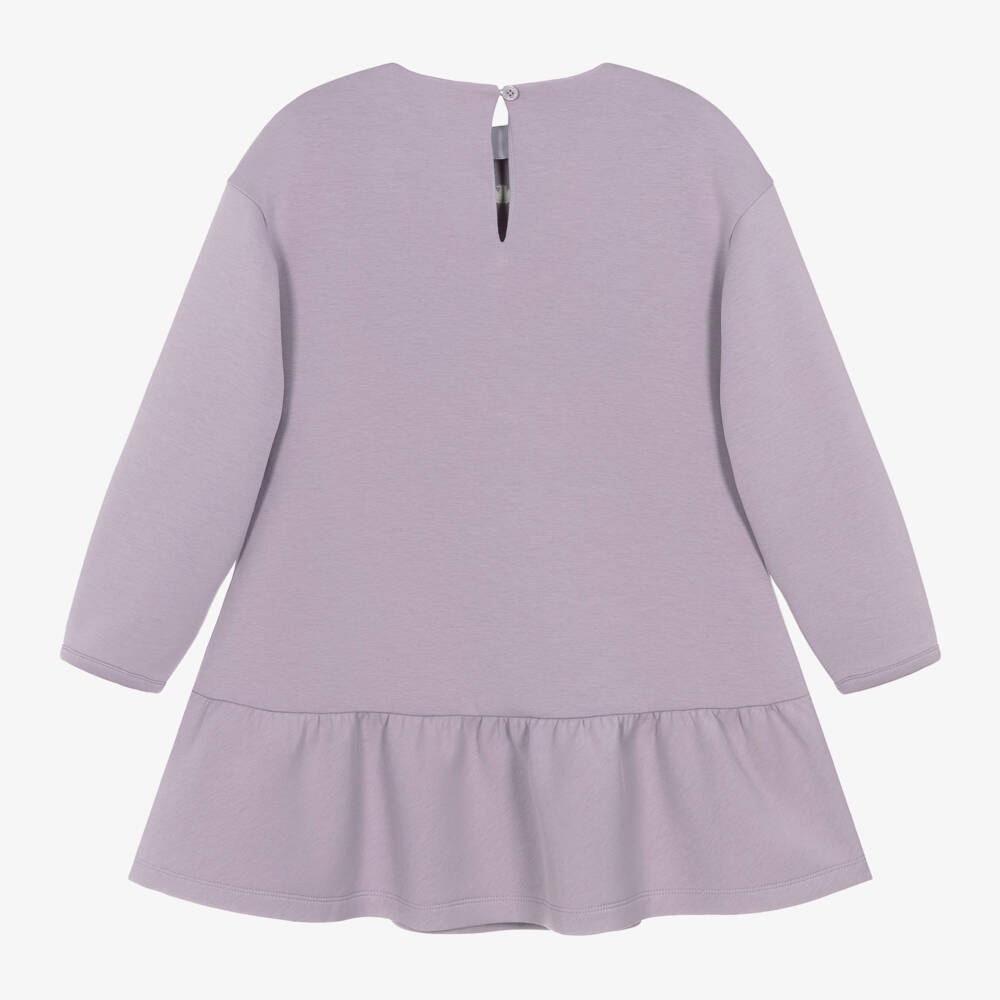 Emporio Armani-Girls Lavender Cotton Jersey Dress | Childrensalon Outlet