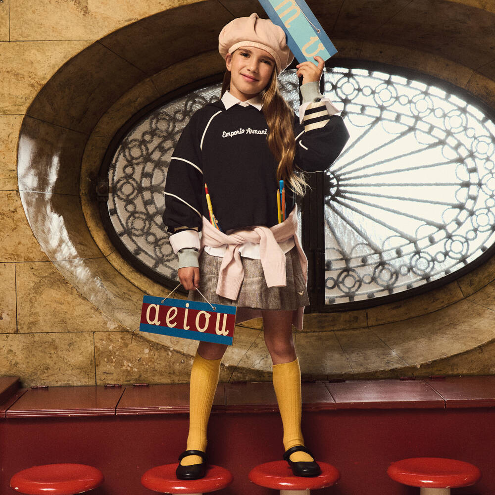 Emporio Armani-Girls Leather Ballet Flats | Childrensalon Outlet