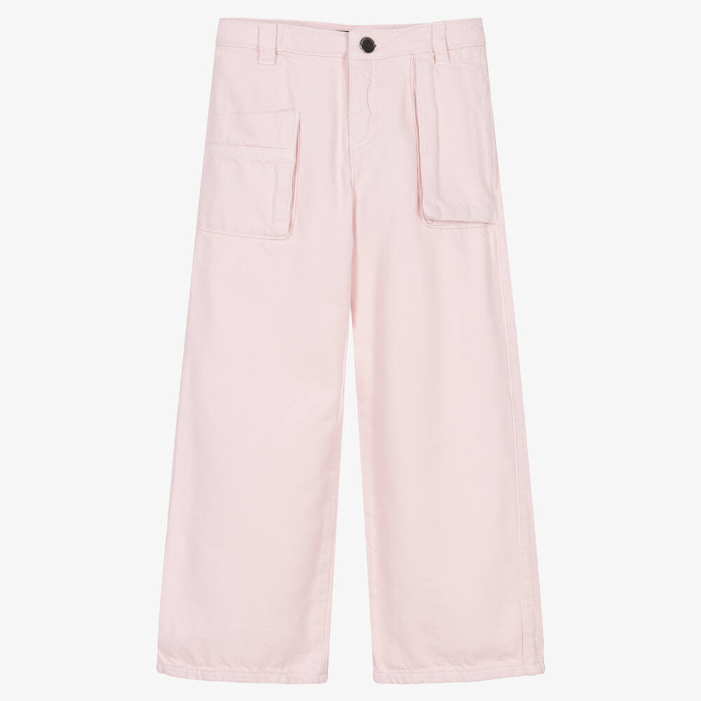 Emporio Armani - Широкие розовые брюки с карманами | Childrensalon