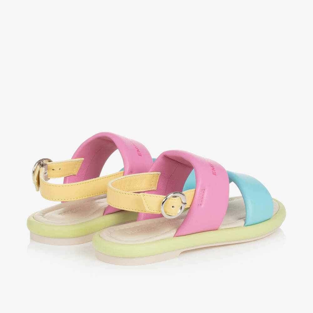 Emporio Armani-Girls Multicoloured Leather Sandals | Childrensalon Outlet