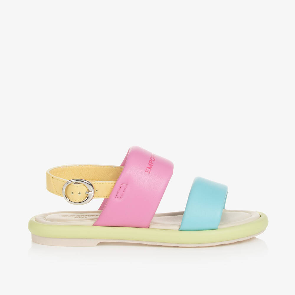 Emporio Armani-Girls Multicoloured Leather Sandals | Childrensalon Outlet