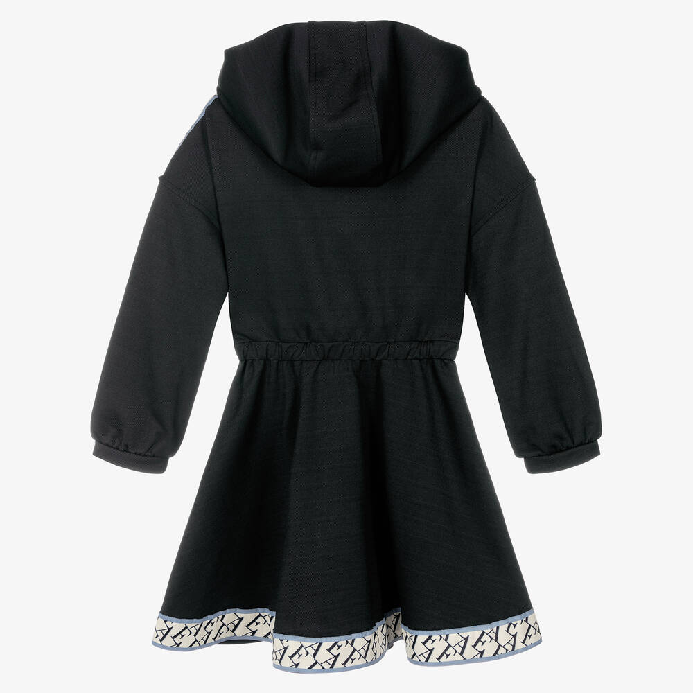Emporio Armani-Girls Navy Blue Hooded Dress | Childrensalon Outlet
