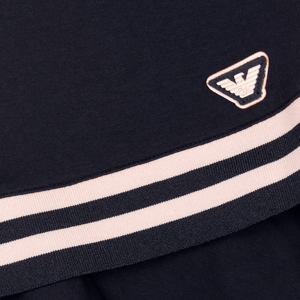 Emporio Armani-Girls Navy Blue Hoodie Dress | Childrensalon Outlet