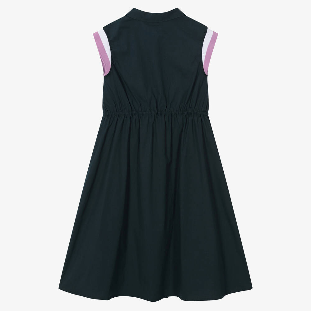 Emporio Armani-Длинное синее платье из хлопка | Childrensalon Outlet