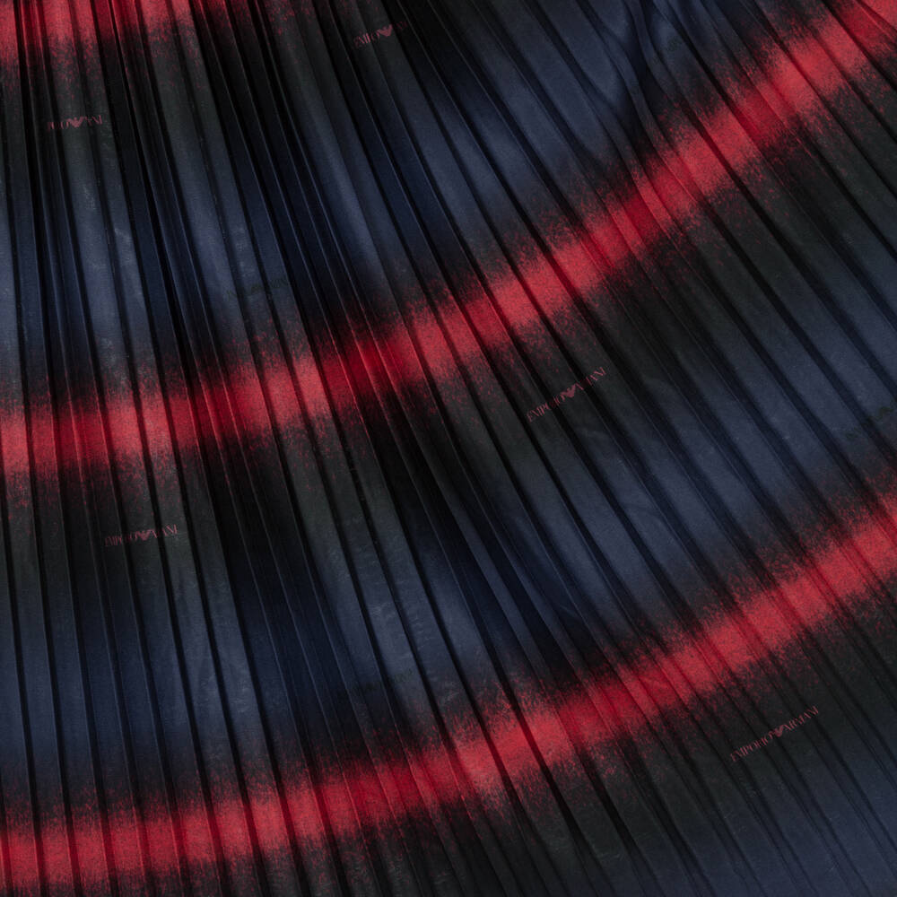 إEmporio Armani-تنورة شيفون بكسرات لون كحلي | Childrensalon Outlet