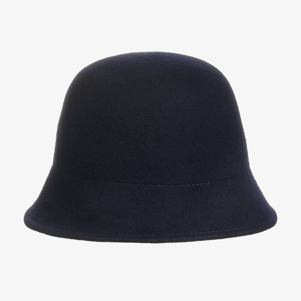 Emporio Armani-قبعة صوف محبوك لون كحلي للبنات | Childrensalon Outlet