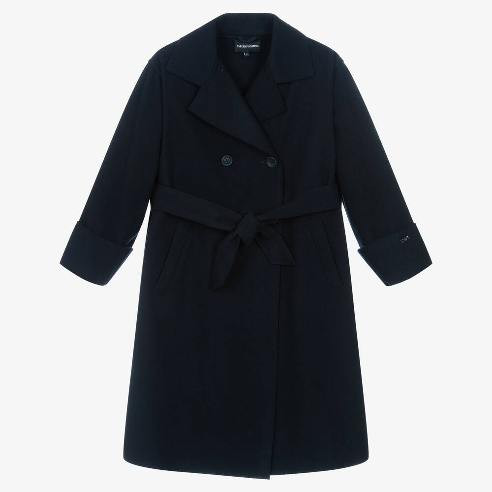 Emporio Armani - Navyblauer Caban-Mantel aus Wolle | Childrensalon