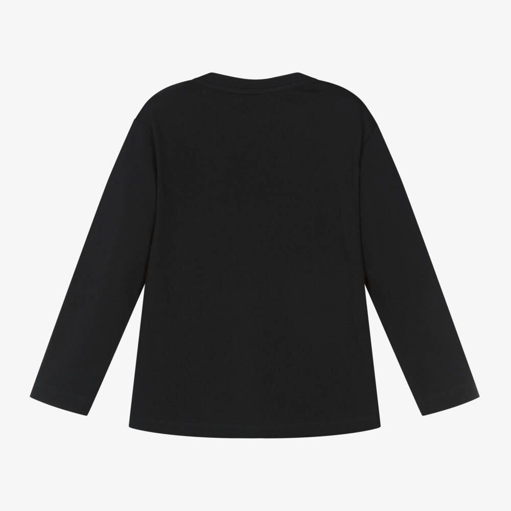 Emporio Armani-Girls Navy Diamanté Logo Top | Childrensalon Outlet