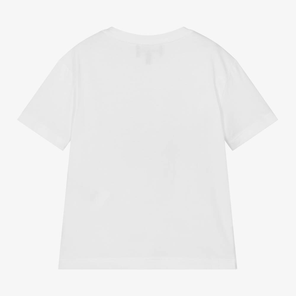 Emporio Armani-Girls Off-White Eagle Fringe Tee | Childrensalon Outlet