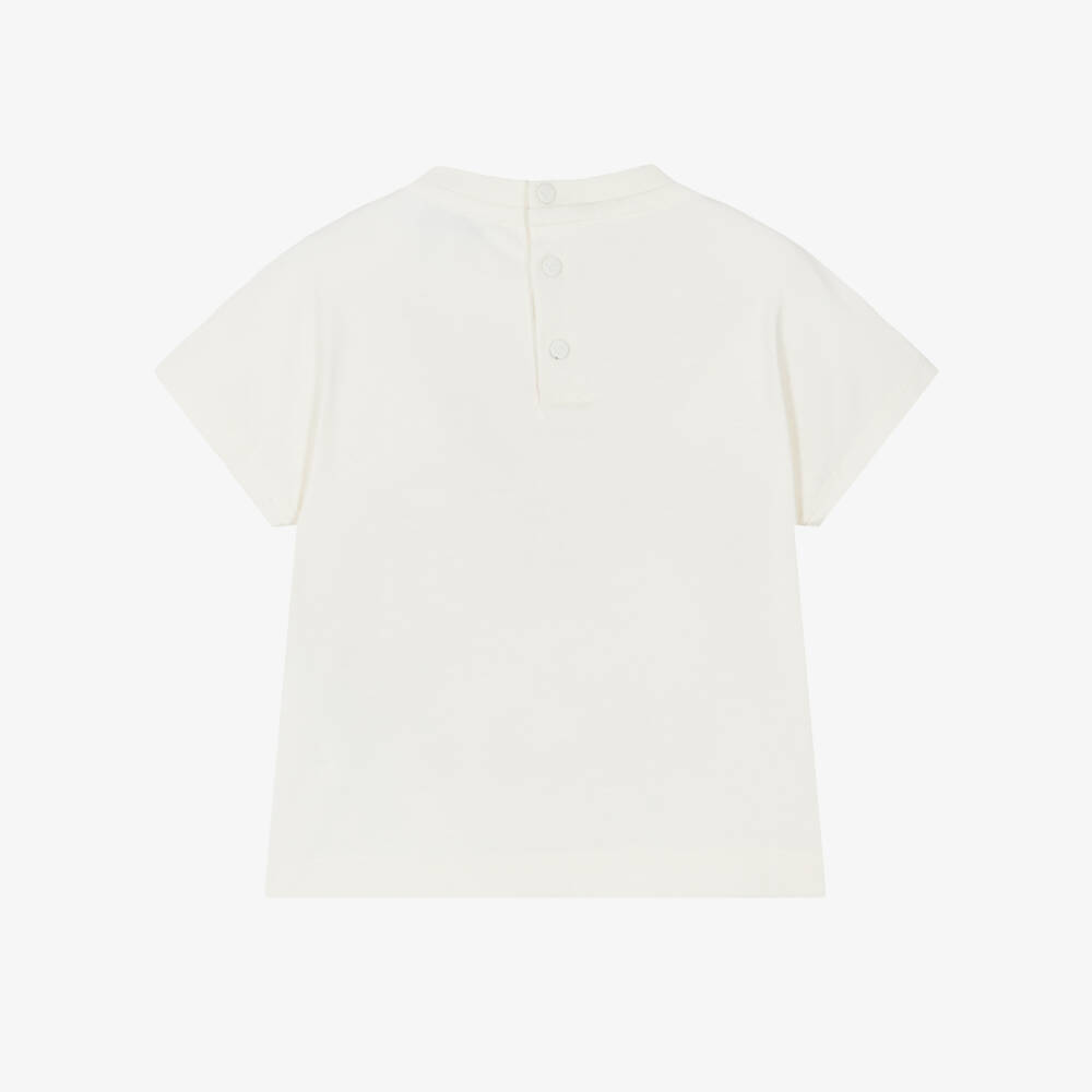 Emporio Armani-Girls Off-White Floral Emblem Tee | Childrensalon Outlet