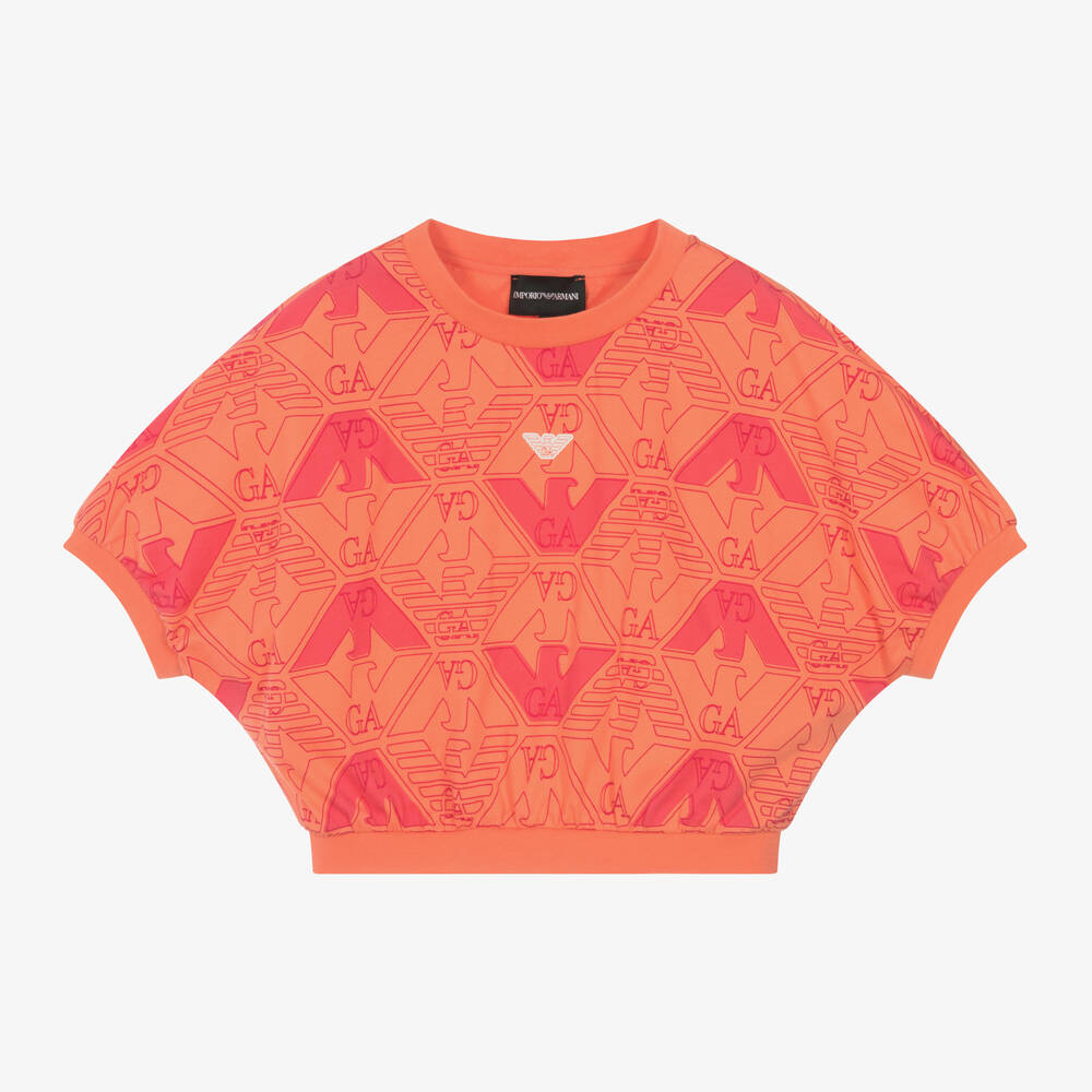 Armani t shirt orange new arrivals
