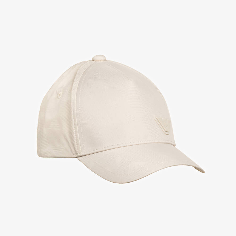 Emporio Armani-Girls Pale Beige Cap with Eagle Logo | Childrensalon Outlet