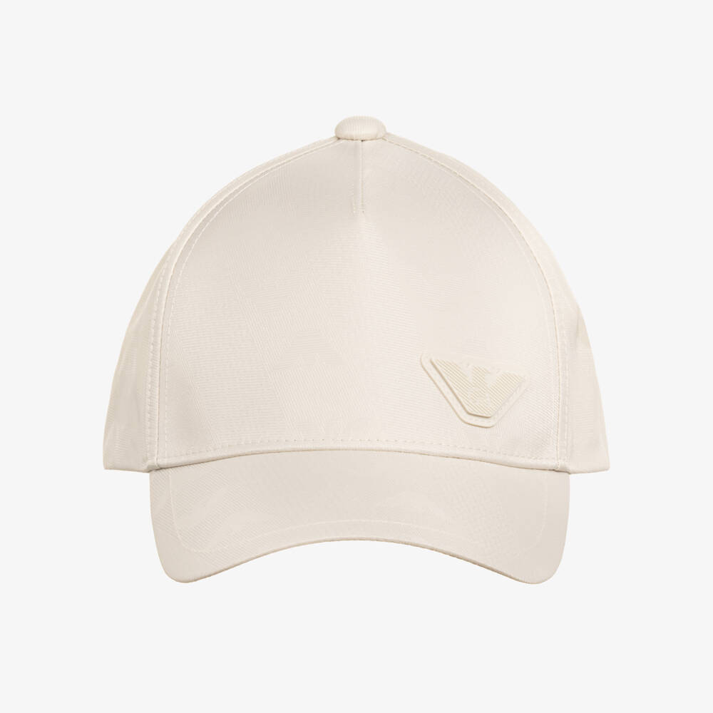 Emporio Armani-Girls Pale Beige Cap with Eagle Logo | Childrensalon Outlet