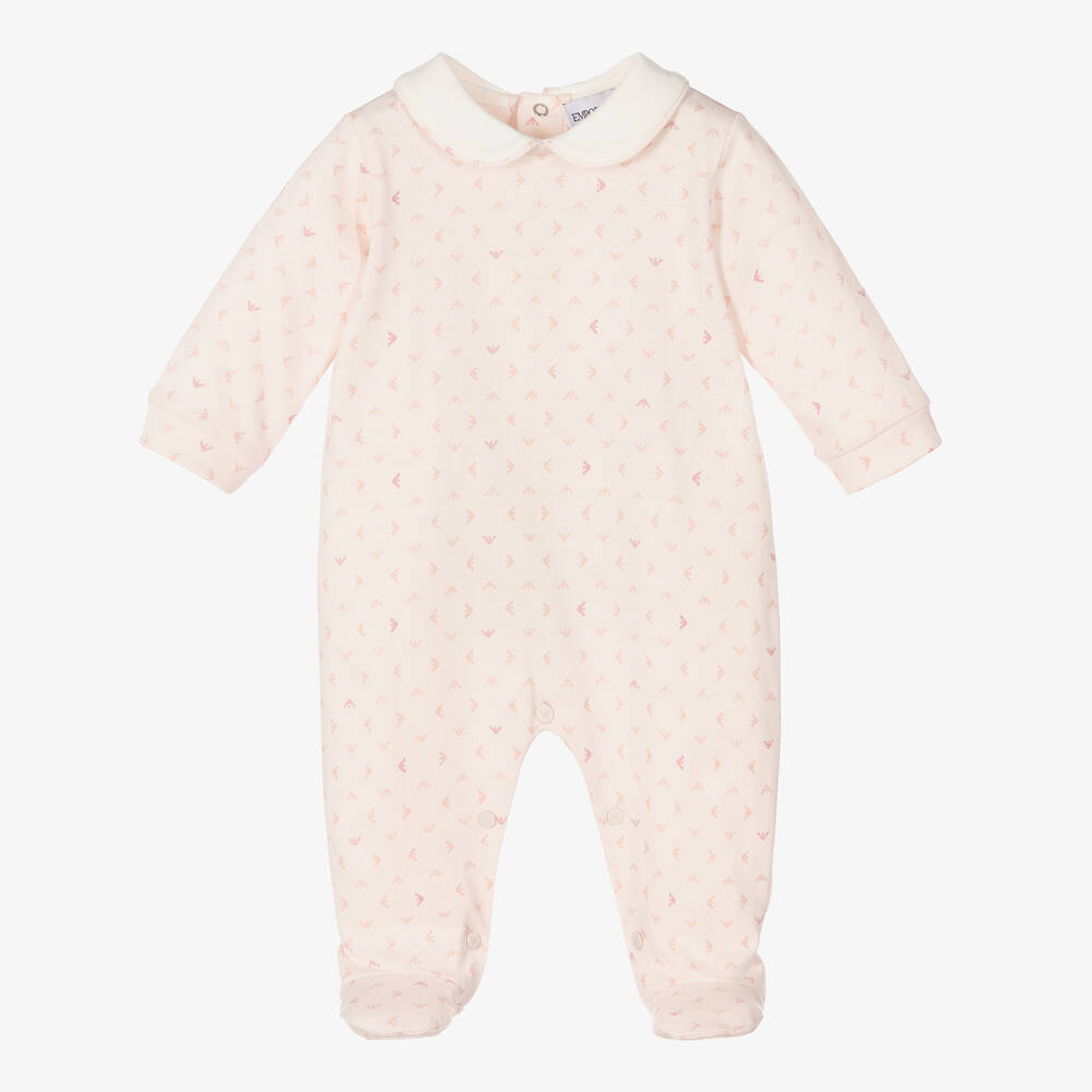 Emporio Armani - Розовый хлопковый комбинезон | Childrensalon