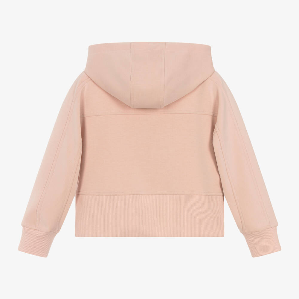 Emporio Armani-Girls Pale Pink Jersey Hoodie | Childrensalon Outlet