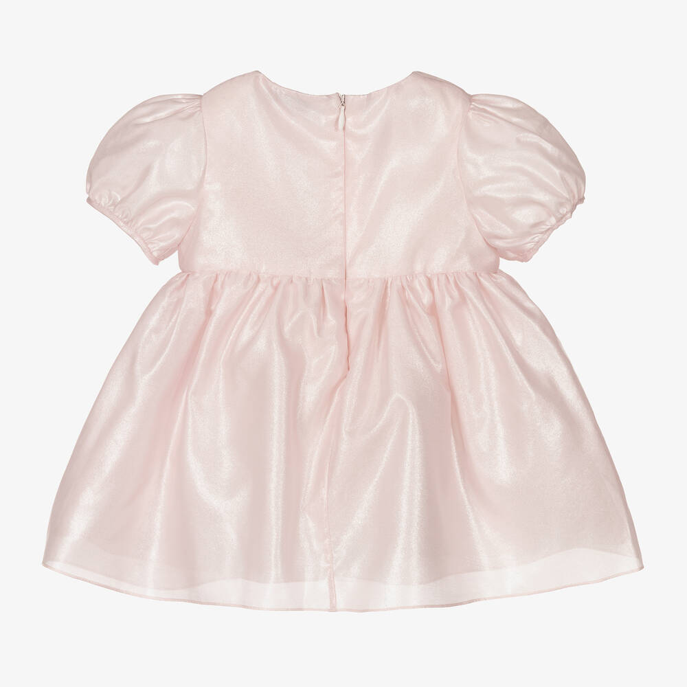 Emporio Armani-فستان أطفال بناتي حرير أورغانزا لون زهري | Childrensalon Outlet