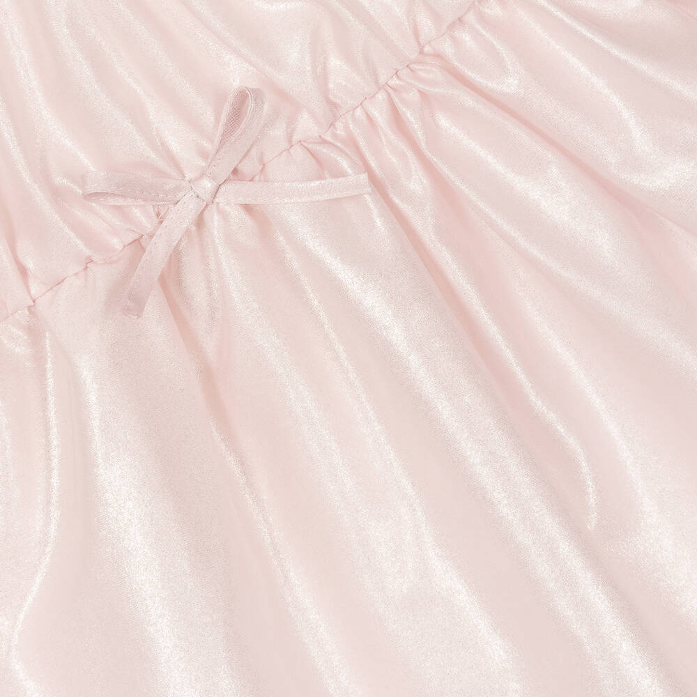 Emporio Armani-فستان أطفال بناتي حرير أورغانزا لون زهري | Childrensalon Outlet