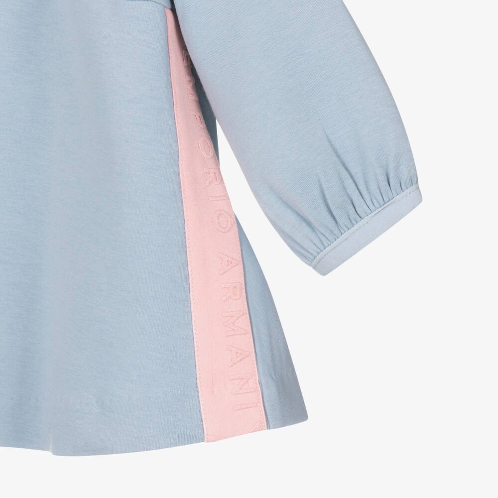 Emporio Armani-Girls Pastel Blue Jersey Dress | Childrensalon Outlet