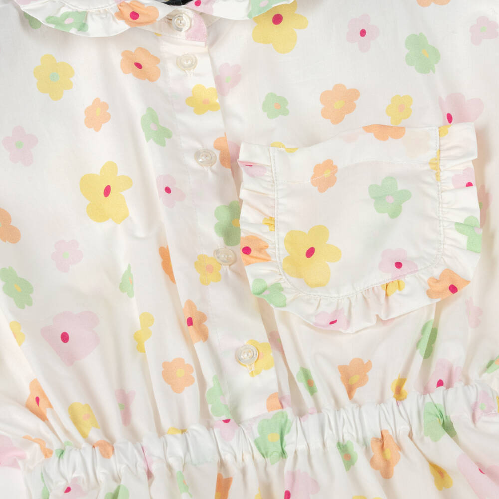 Emporio Armani-Girls Pastel Floral Poplin Dress | Childrensalon Outlet