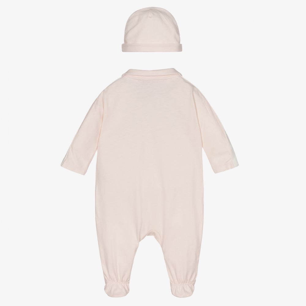 Emporio Armani-Girls Pink Babygrow Gift Set | Childrensalon Outlet