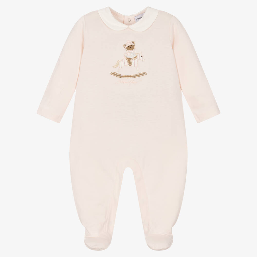 Emporio Armani - Розовый хлопковый комбинезон | Childrensalon