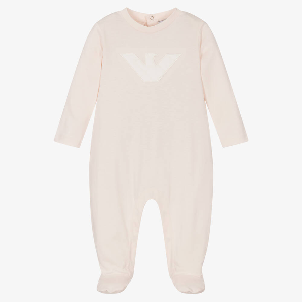 Emporio Armani - Розовый хлопковый комбинезон | Childrensalon