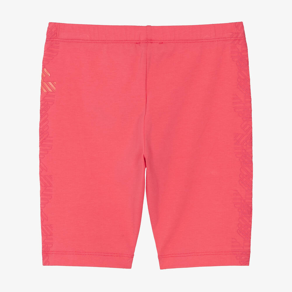 Emporio Armani-Розовые хлопковые велосипедные шорты Eagle для девочек | Childrensalon Outlet