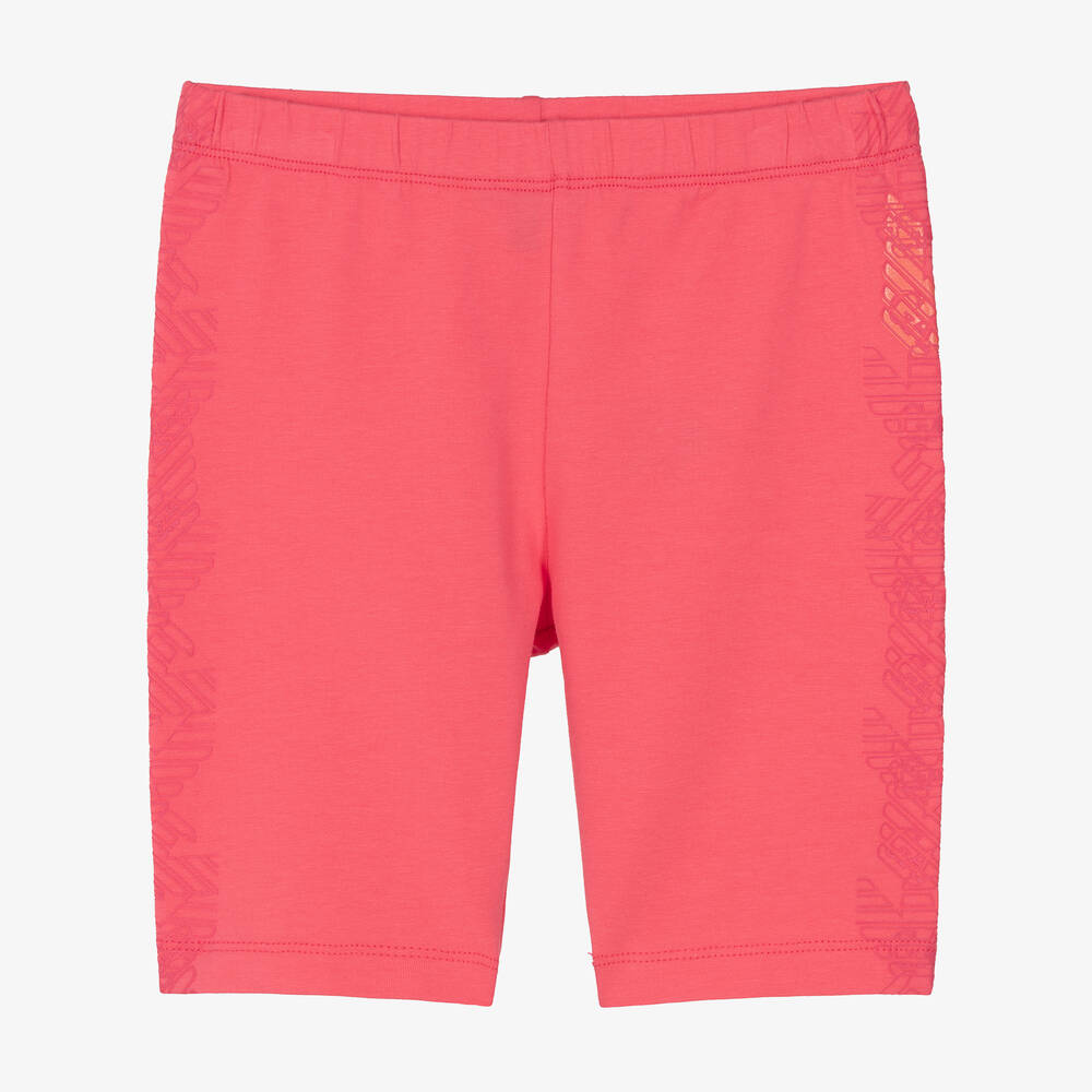 Emporio Armani-Girls Pink Cotton Eagle Cycling Shorts | Childrensalon Outlet