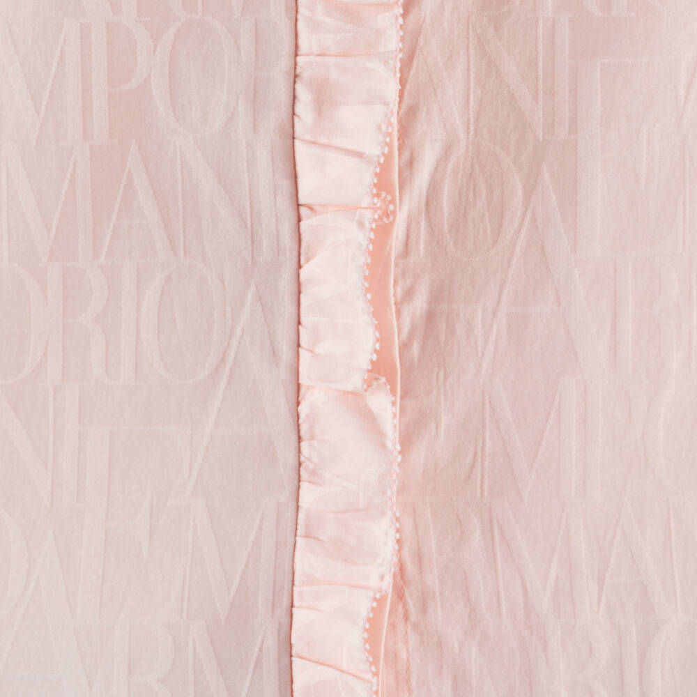 Emporio Armani-Girls Pink Cotton Jacquard Blouse | Childrensalon Outlet