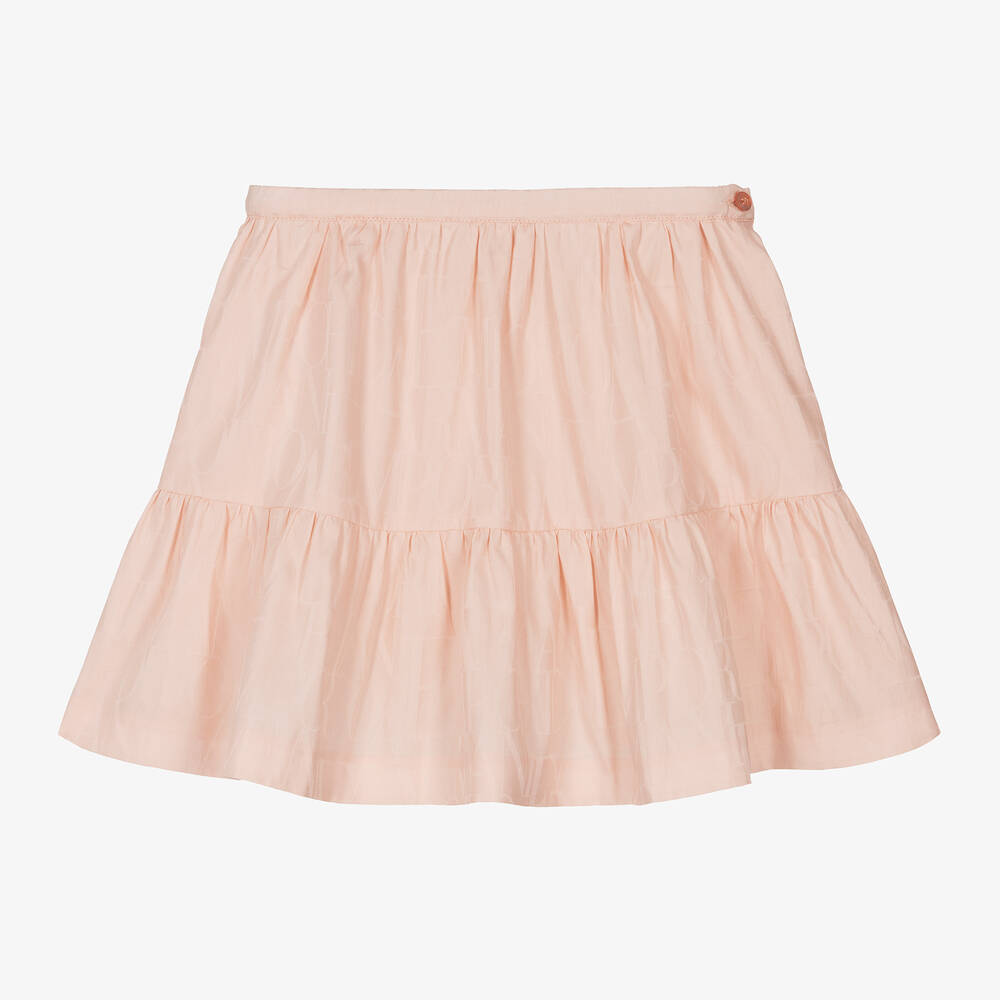 Emporio Armani-Розовая юбка из хлопкового жаккарда | Childrensalon Outlet