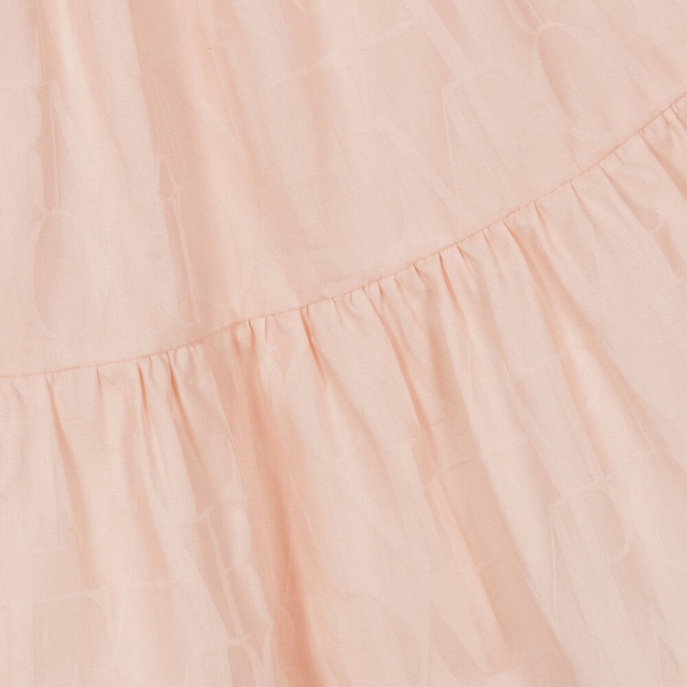 Emporio Armani-Girls Pink Cotton Jacquard Skirt | Childrensalon Outlet
