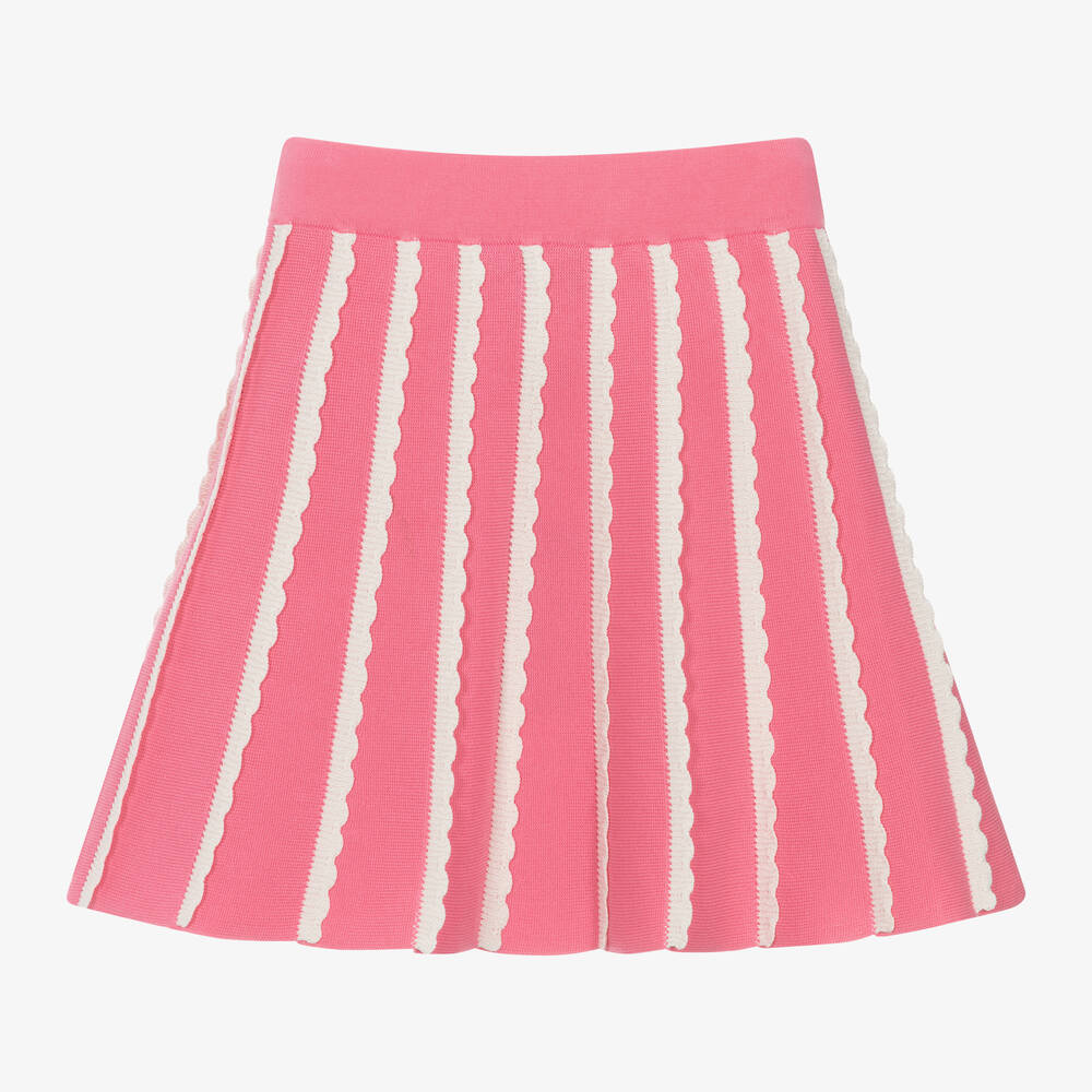 Emporio Armani-Girls Pink Cotton Knit Skirt | Childrensalon Outlet