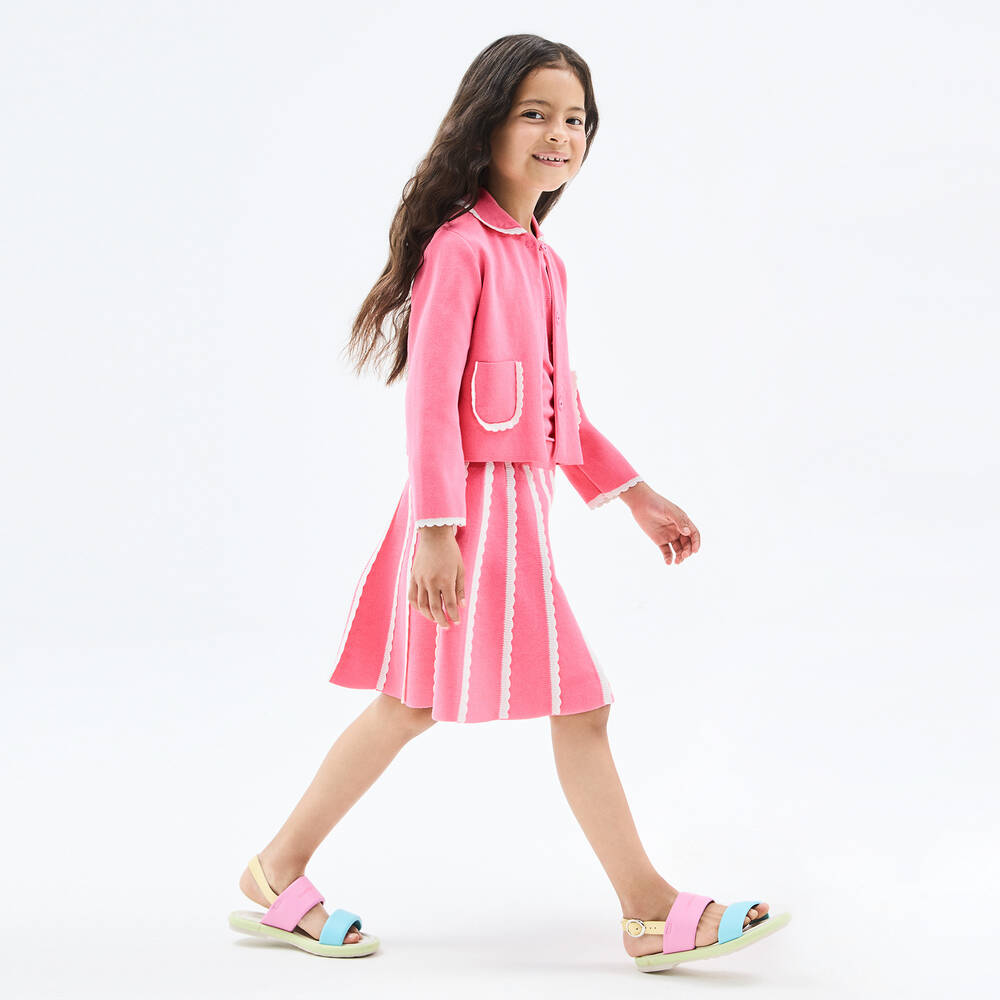 Emporio Armani-Girls Pink Cotton Knit Skirt | Childrensalon Outlet