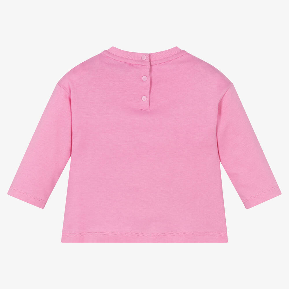 Emporio Armani-Розовый хлопковый топ для девочек | Childrensalon Outlet