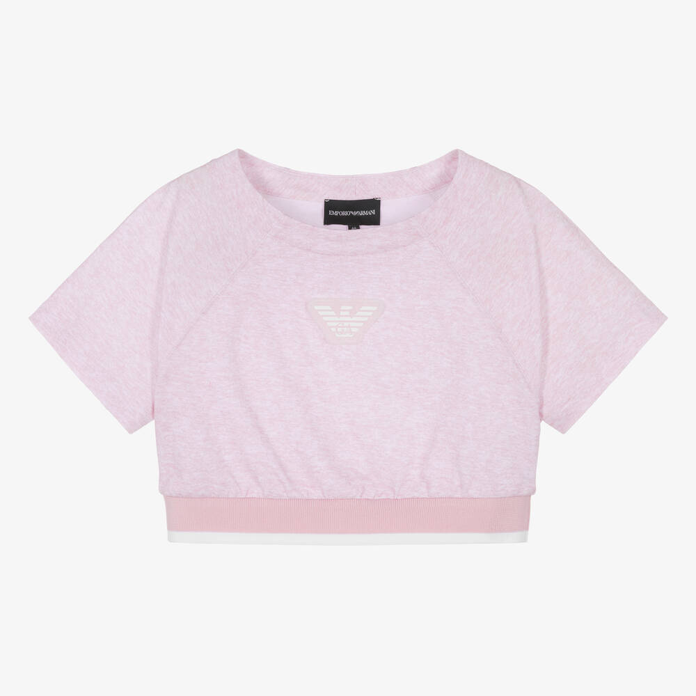 Emporio Armani - Haut rose en piqué de coton aigle | Childrensalon