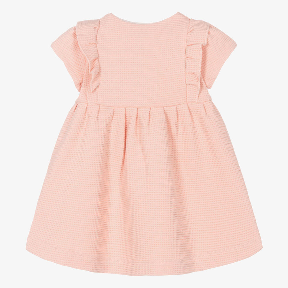 Emporio Armani-Розовое платье из вафельного хлопкового джерси | Childrensalon Outlet