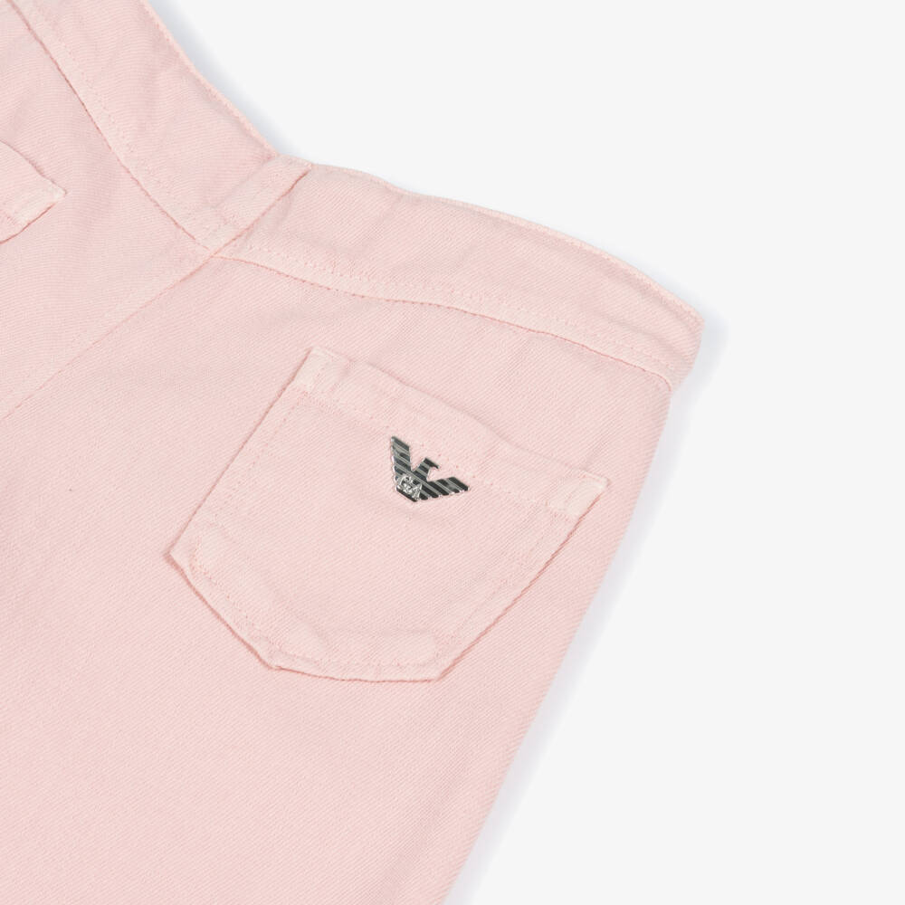 Emporio Armani-Girls Pink Denim Barrel Jeans | Childrensalon Outlet
