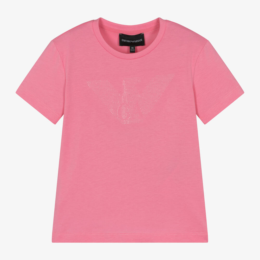 Pink armani t shirt cheap