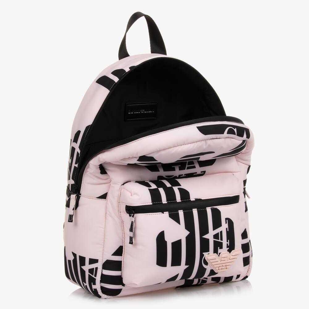 Emporio Armani Sac dos rose aigles fille 36 cm